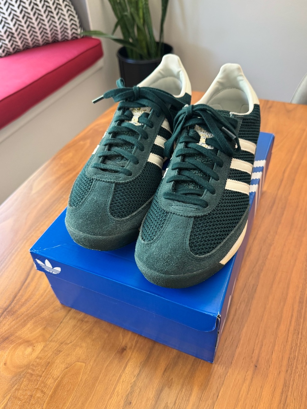 Adidas Originals SL 72 RS in aurora green, off white, warm vanilla